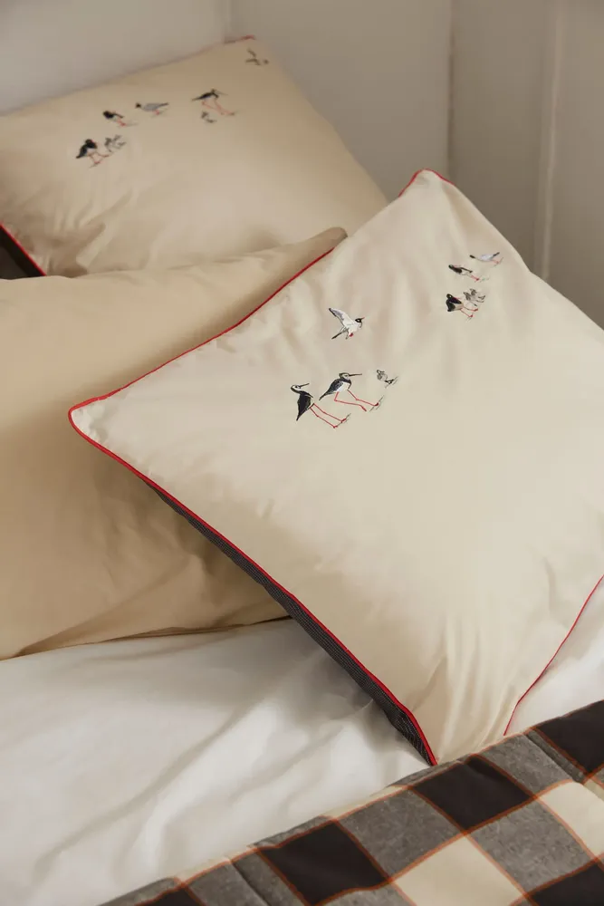 Bed linens - Reversible Embroidered Bedding Set Marée Basse - SYLVIE THIRIEZ