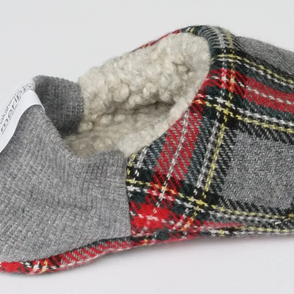 Chaussettes - JAPAN MADE Reversible room shoes / Tartan × Big pile - MERIPPA