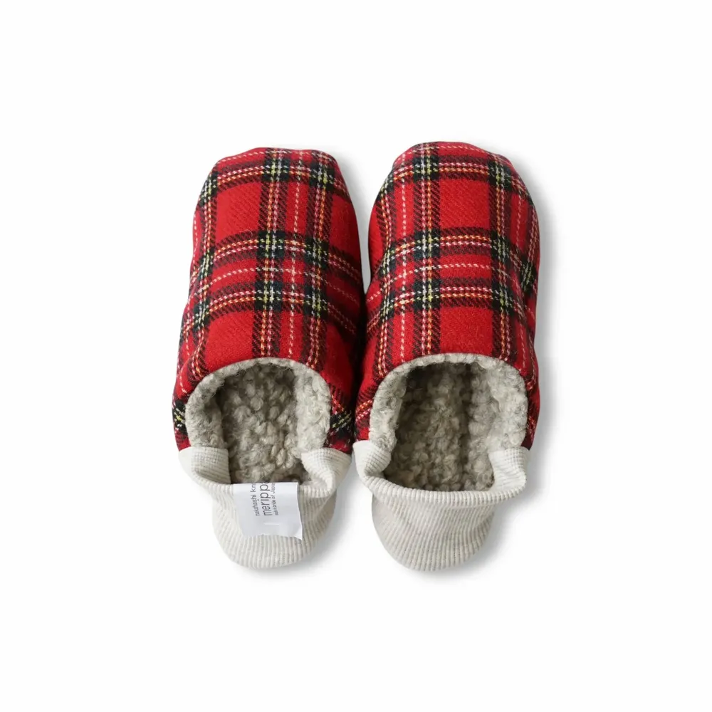 Chaussettes - JAPAN MADE Reversible room shoes / Tartan × Big pile - MERIPPA
