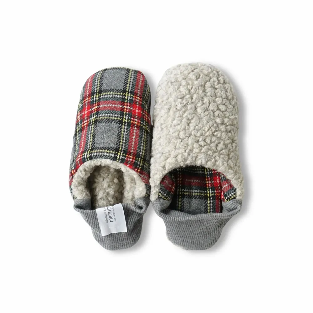 Chaussettes - JAPAN MADE Reversible room shoes / Tartan × Big pile - MERIPPA