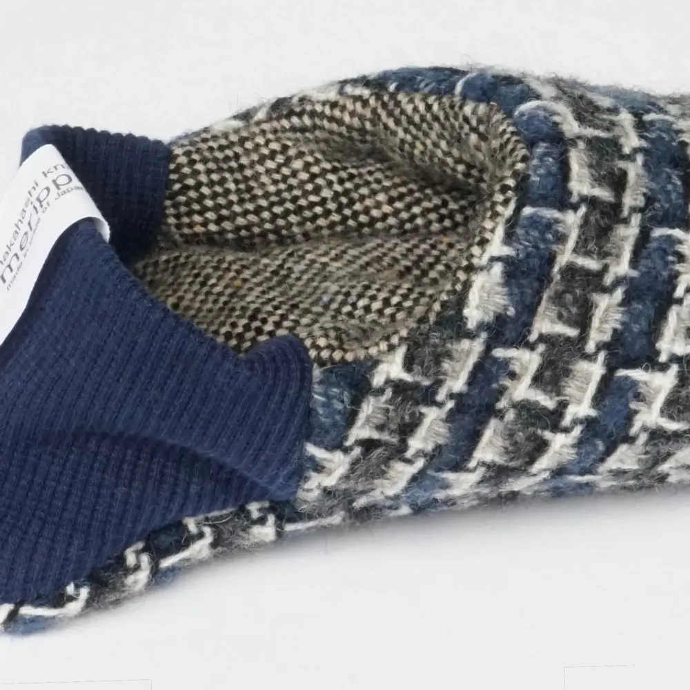 Chaussettes - JAPAN MADE Reversible room shoes / Broken stripes × Nep wool - MERIPPA