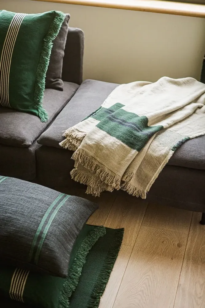 Plaids - Omaha Stripe couverture décorative, housse coussin déco & plaid - LIBECO HOME