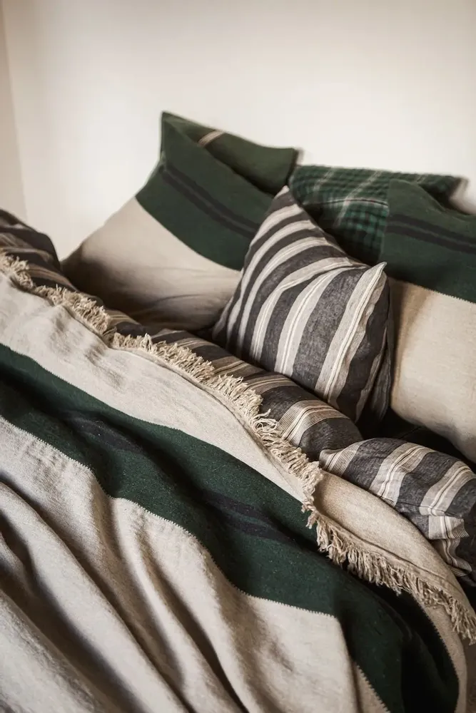 Plaids - Omaha Stripe couverture décorative, housse coussin déco & plaid - LIBECO HOME