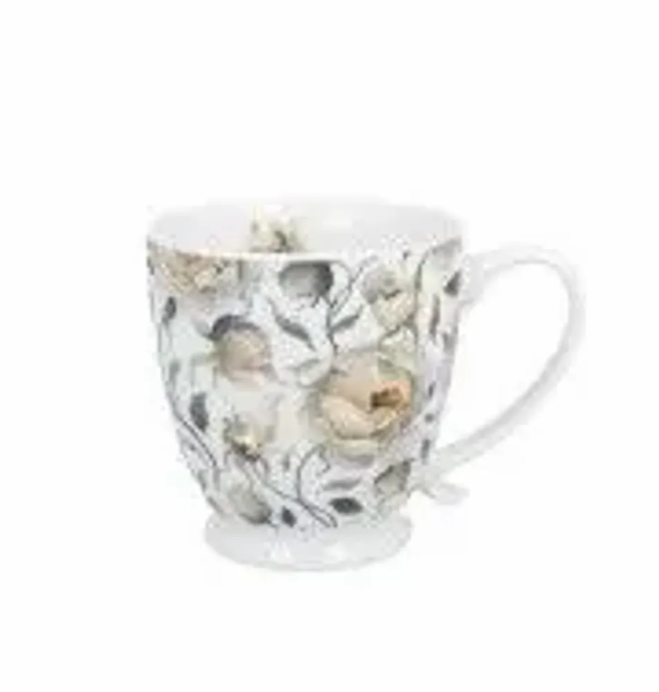 Objets de décoration - mug sur pied English rose white - KARENA INTERNATIONAL