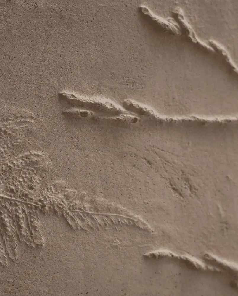 Decorative wall frescoes - Footprints, Pteridium aquilinum and Carpinus betulus - ATELIER MATHILDE FAUCARD