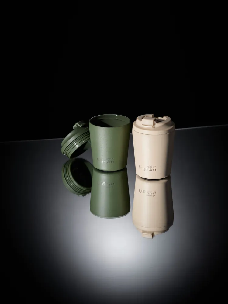 Mugs - Piccolo 4oz Khaki, Ceramic Reusable Coffee Cup - MADE BY FRESSKO