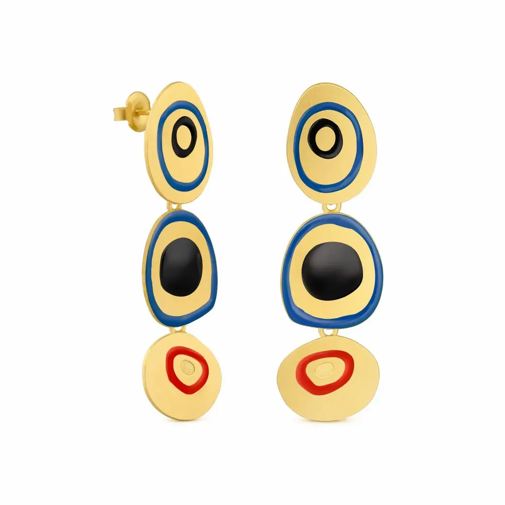 Jewelry - GOLDEN EARRINGS COLORED CIRCLES MIRÓ JEWELRY - JOIDART