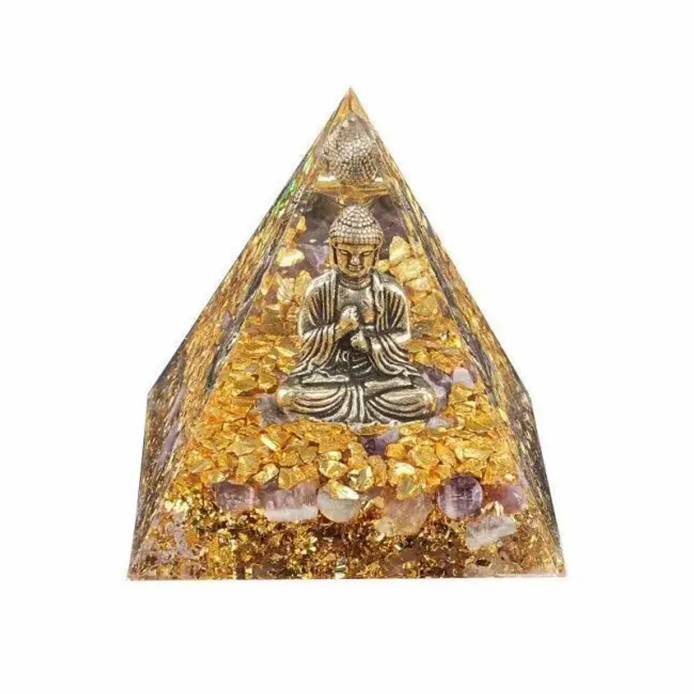 Jewelry - Orgonite Pyramid Buddha + Amethyst - ARABESK
