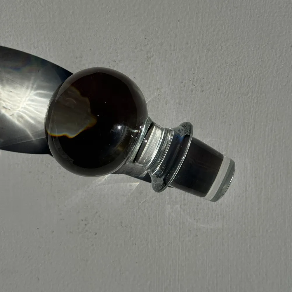 Carafes - Vintage decanter carafe with round cap H27 - OFFICE OBJETS