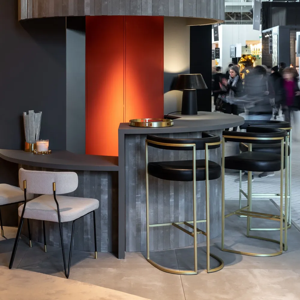 Stools for hospitalities & contracts - Bar Stool JULIUS Frame Stainless Steel, Seat Fabric COM/COL option - DUISTT