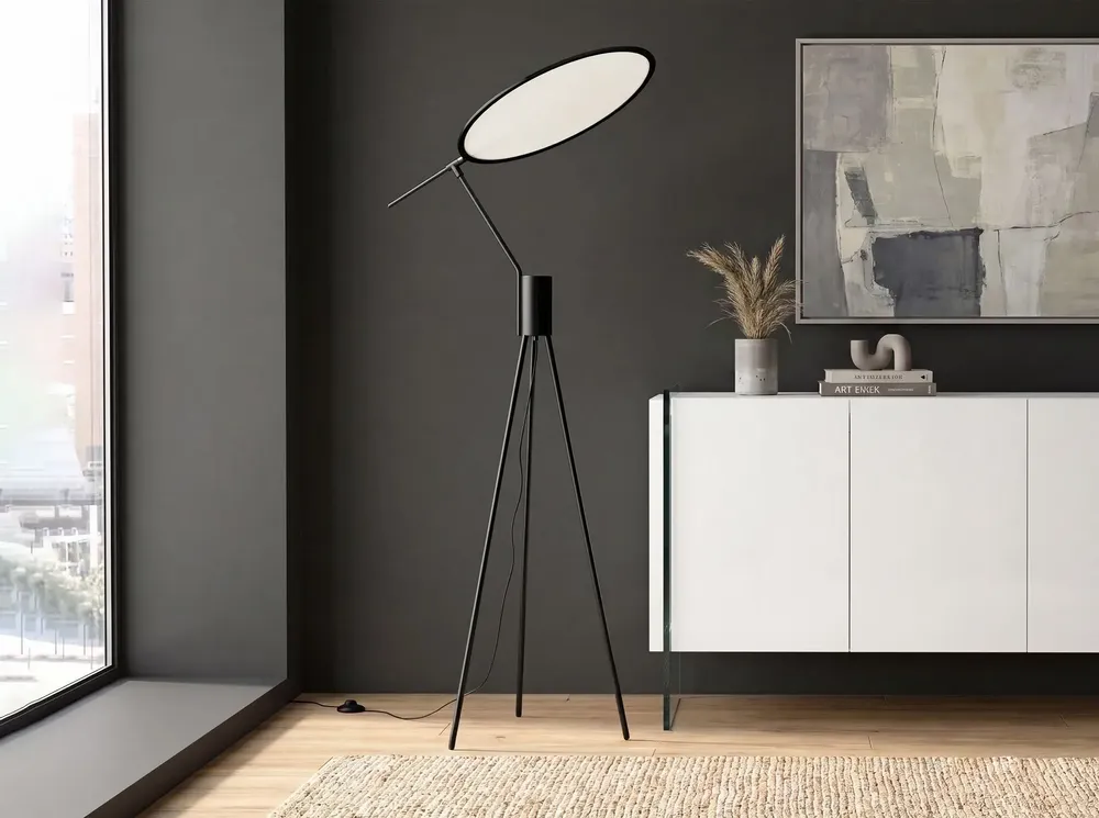 Floor lamps - Black steel floor lamp - ANGEL CERDÁ