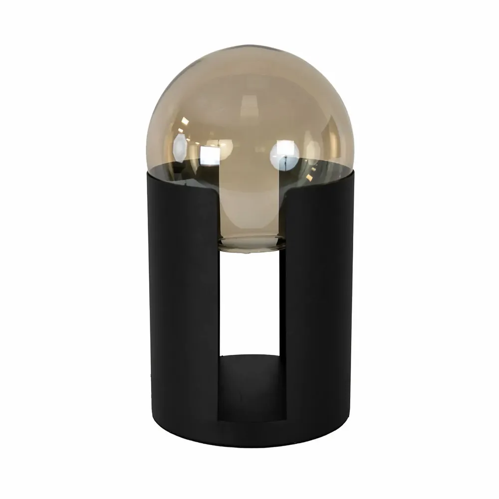 Lampes à poser - Lampe de table en verre fumé ambré et acier noir - ANGEL CERDÁ