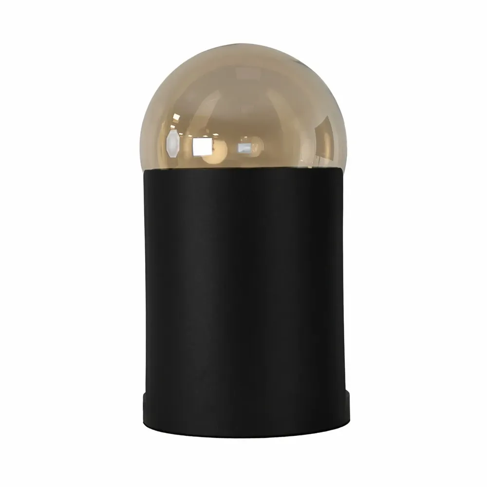 Lampes à poser - Lampe de table en verre fumé ambré et acier noir - ANGEL CERDÁ