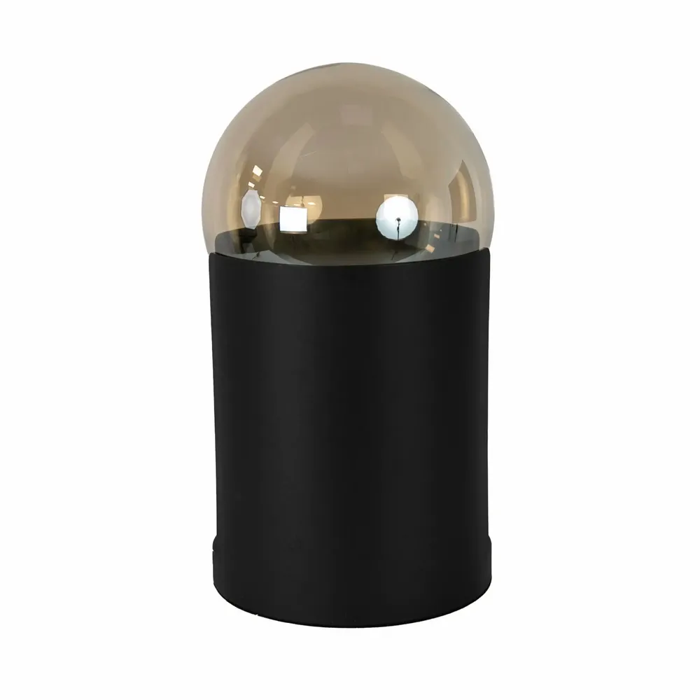 Lampes à poser - Lampe de table en verre fumé ambré et acier noir - ANGEL CERDÁ