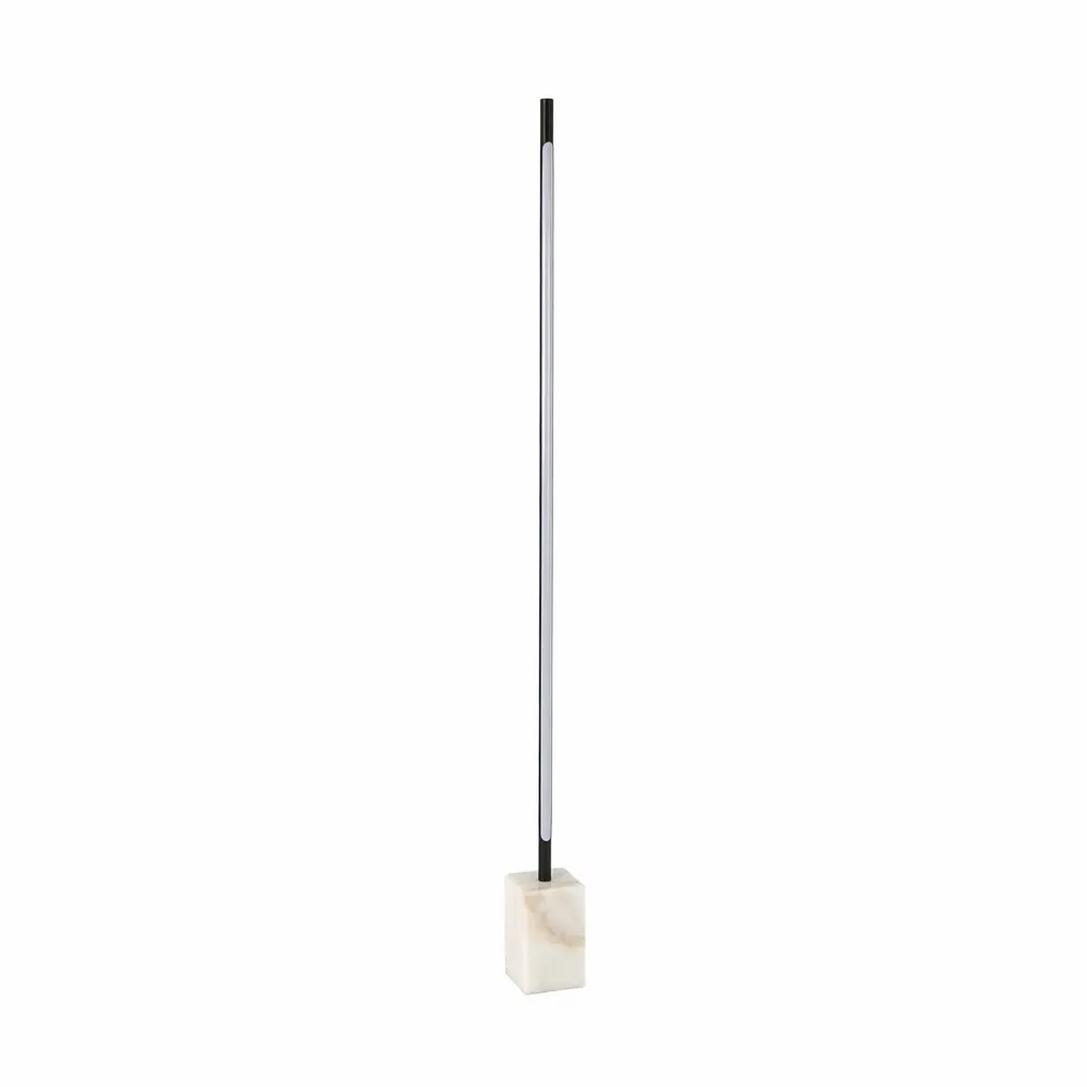 Lampadaires - Lampadaire en acier noir avec base en marbre céramique - ANGEL CERDÁ