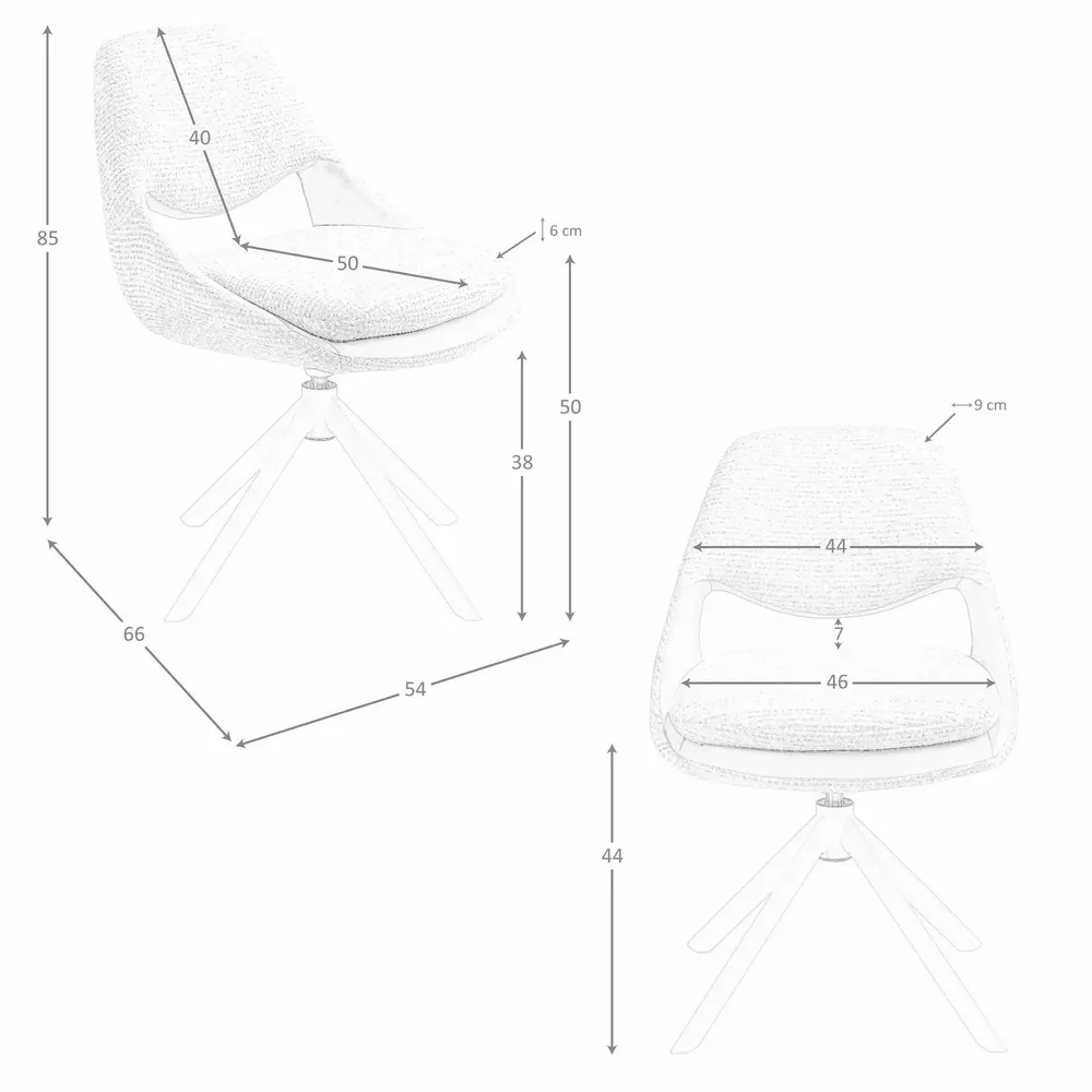 Chairs - Swivel chair in off-white and cream fabric - ANGEL CERDÁ