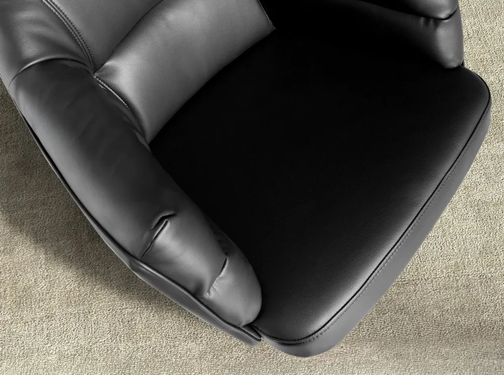 Chaises - Chaise pivotante en similicuir noir - ANGEL CERDÁ