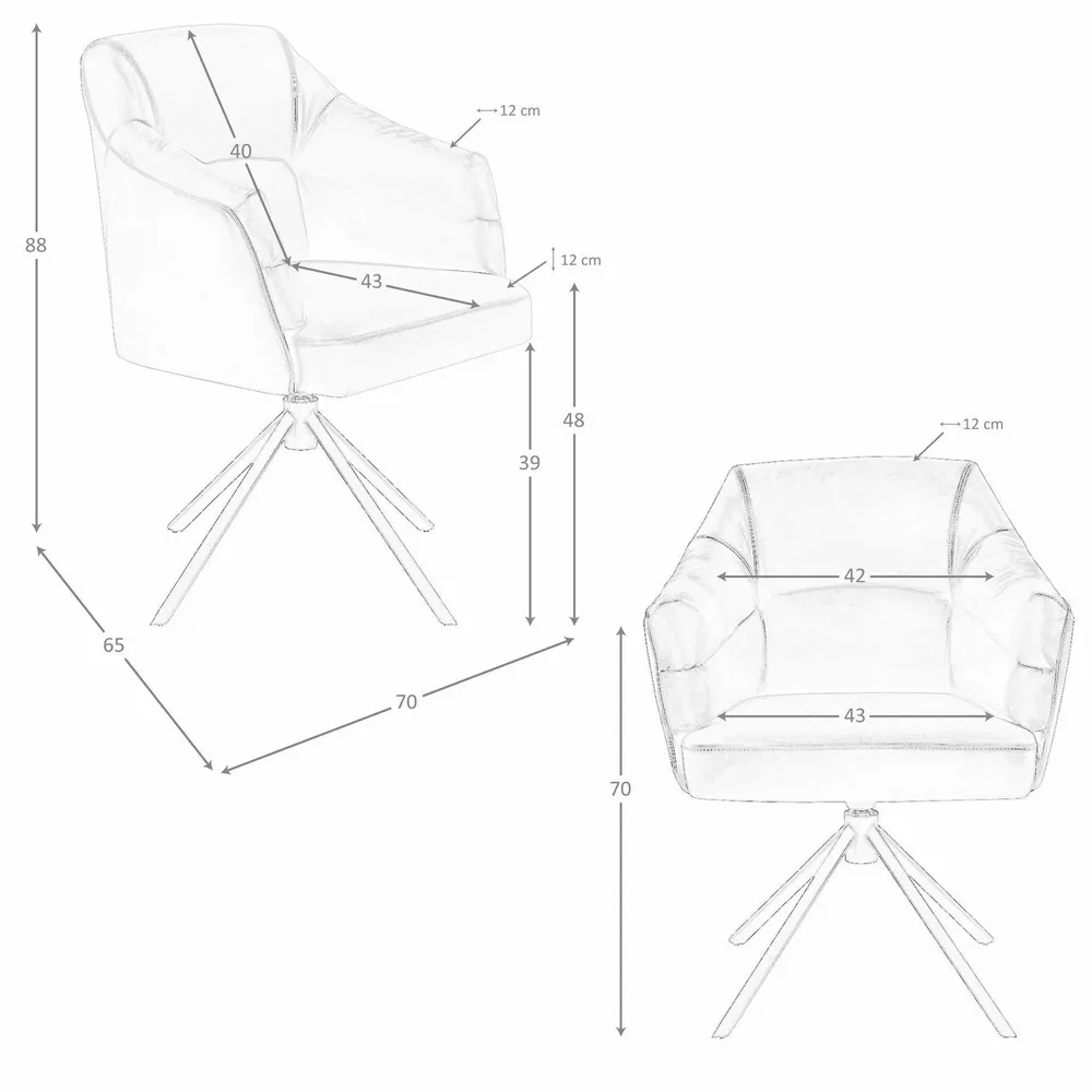 Chaises - Chaise pivotante en similicuir noir - ANGEL CERDÁ