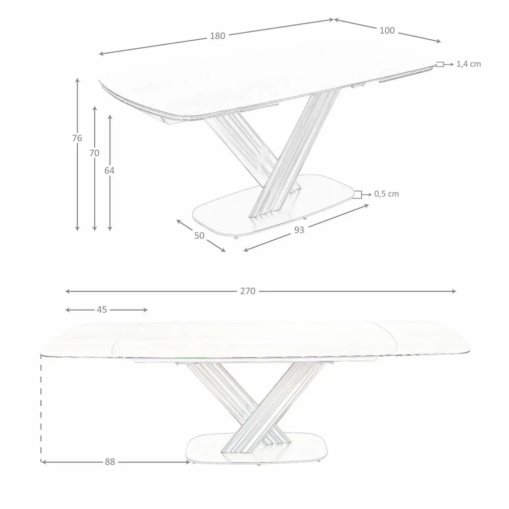 Tables Salle à Manger - Table de salle à manger extensible ovale tonneau en marbre céramique et acier marron foncé métallisé - ANGEL CERDÁ