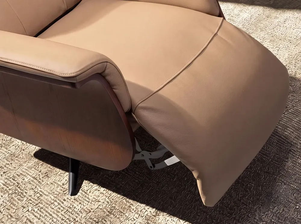 Sofas - Brown leather swivel relax armchair - ANGEL CERDÁ