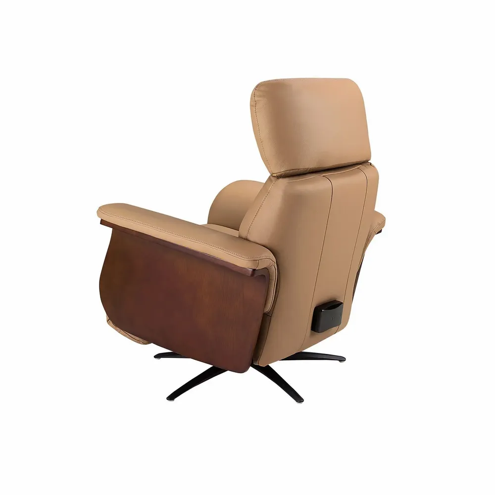 Sofas - Brown leather swivel relax armchair - ANGEL CERDÁ