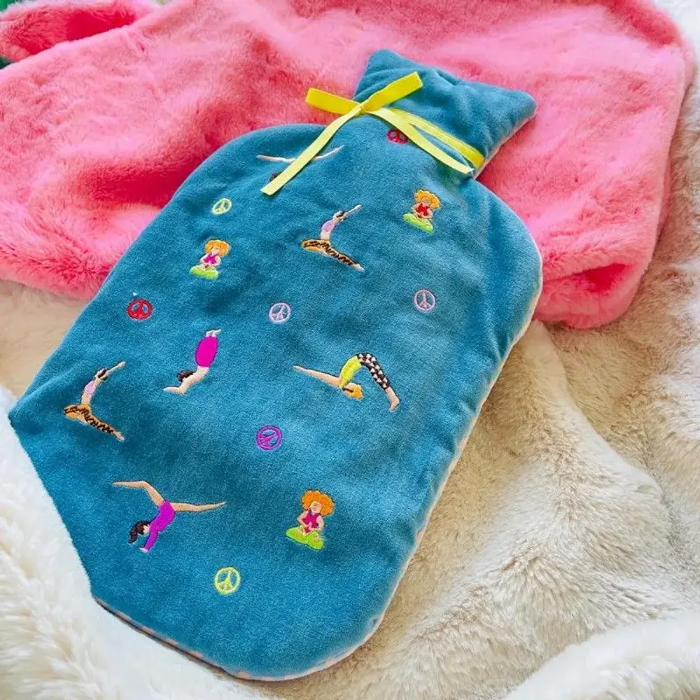 Cushions - Velvet yoga blue velvet hot water bottle - NOÏ