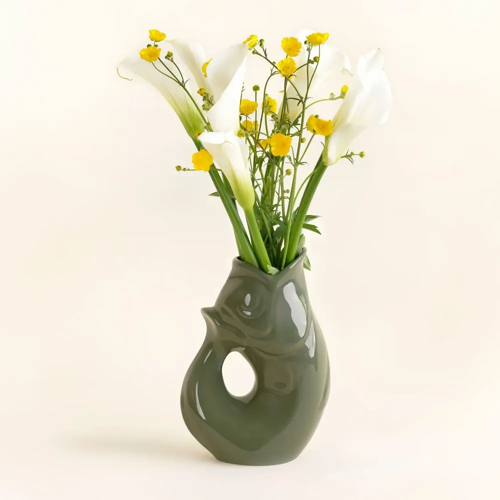 Objets de décoration - Carafe GlouGlou Kaki Brillant - CHAROLLES