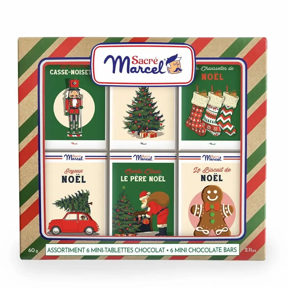 Chocolate - Case for 6 mini tablets Christmas | Sacré Marcel - MAXIM'S DE PARIS / SACRE MARCEL