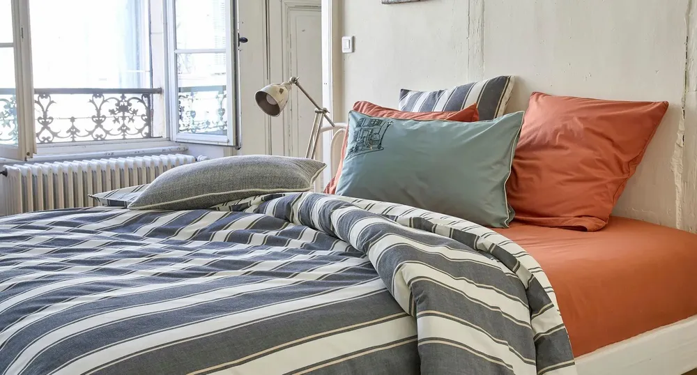 Bed linens - Tandem woven-dyed cotton bed set - SYLVIE THIRIEZ