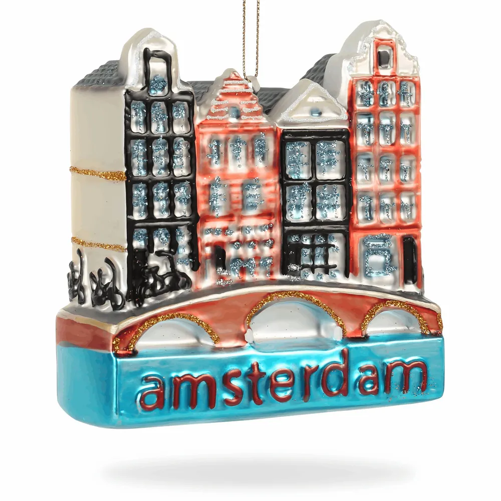 Autres décorations de Noël - Amsterdam Canal Houses Christmas Ornament - DE BALLEN UIT BV