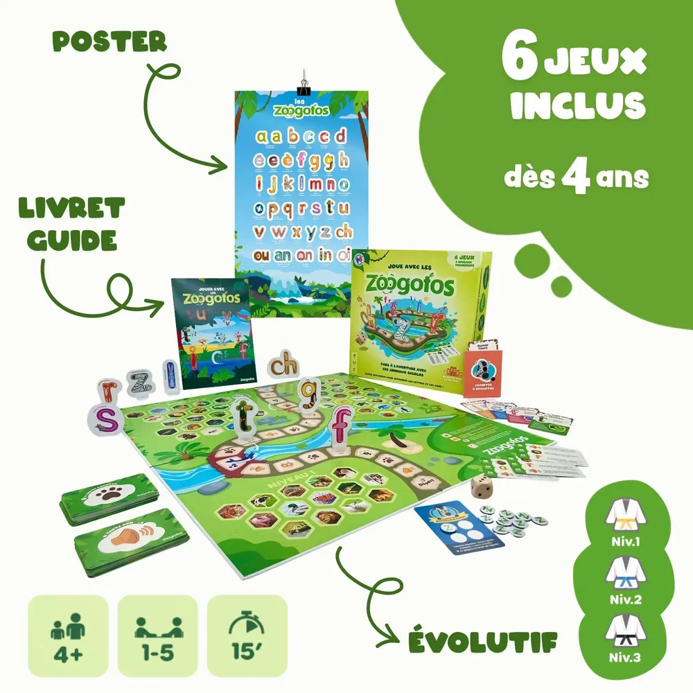Jeux enfants - Le grand jeu du déclic lecture des Zoogotos - ZOOGOTOS