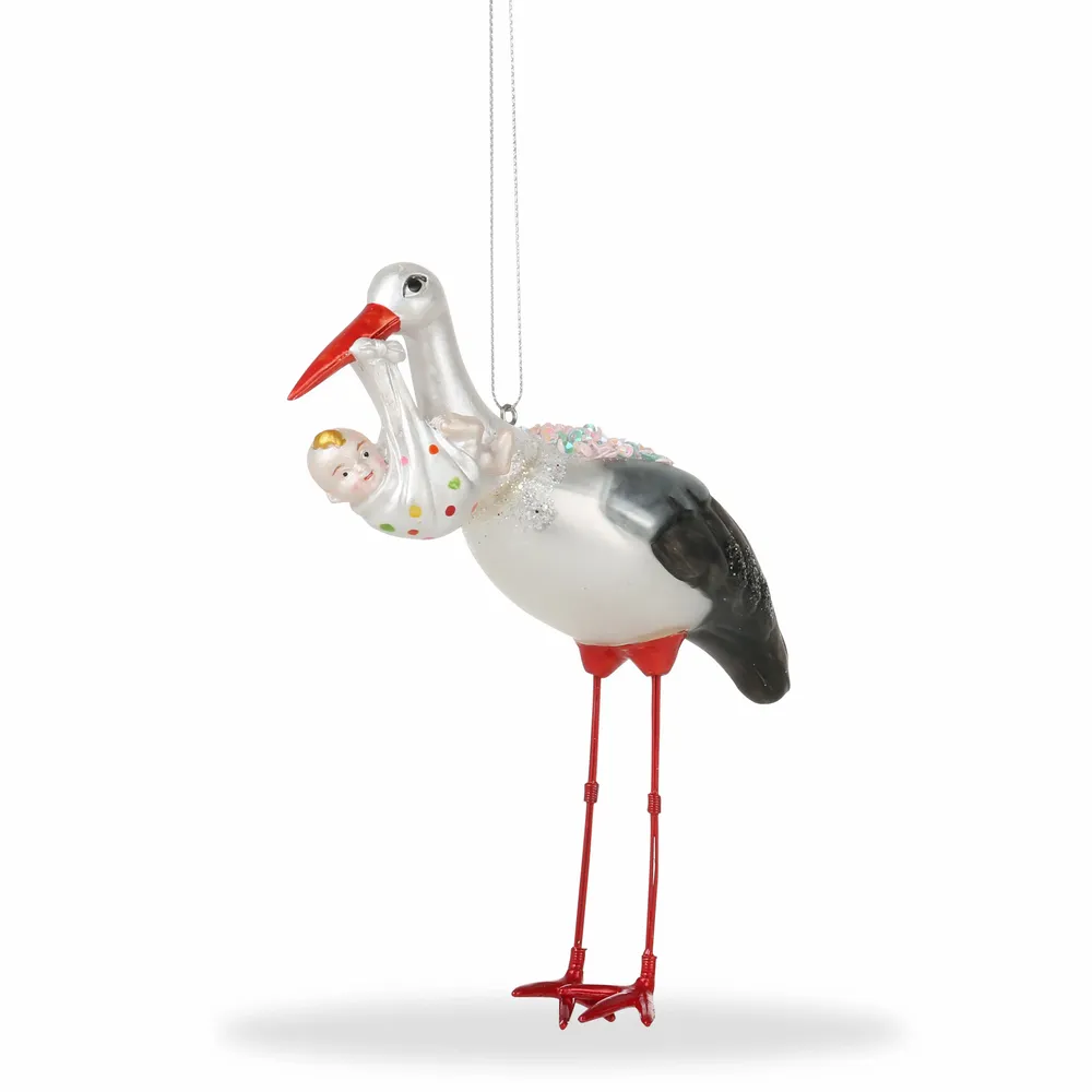Other Christmas decorations - Stork with baby - DE BALLEN UIT BV