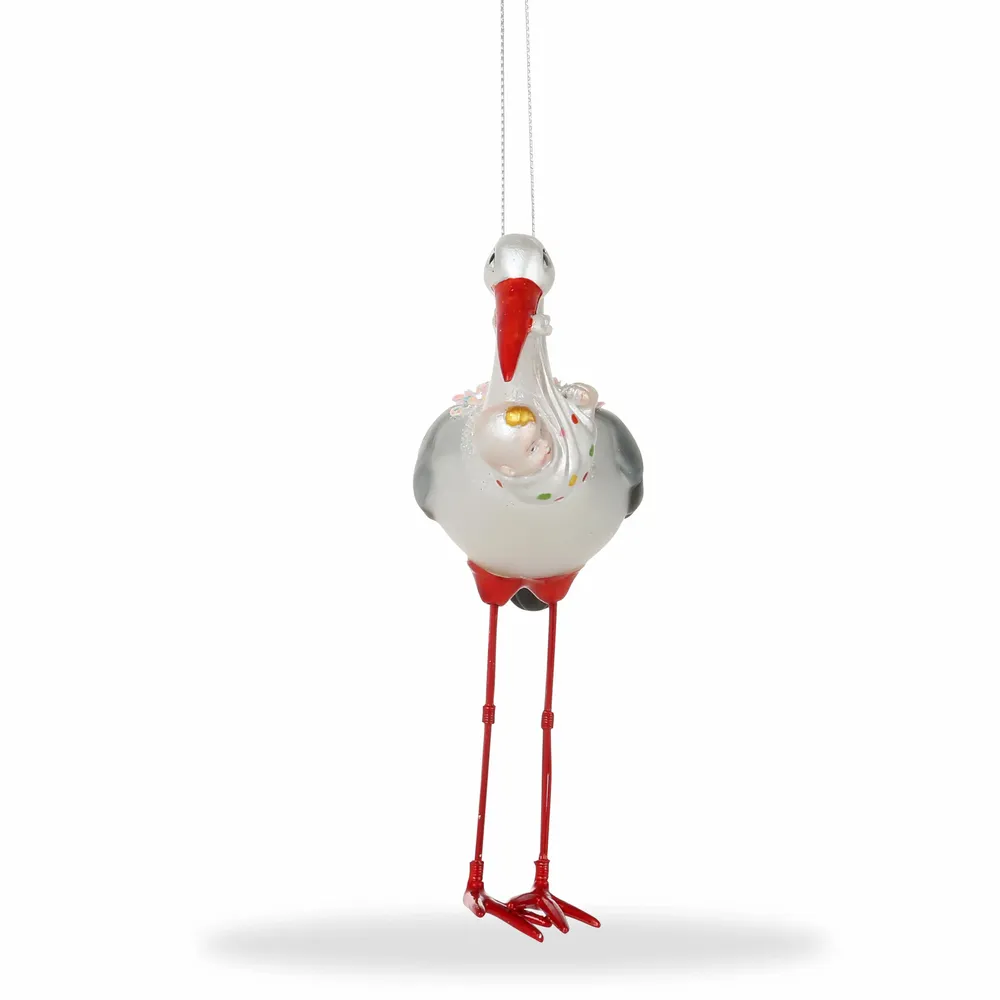 Other Christmas decorations - Stork with baby - DE BALLEN UIT BV