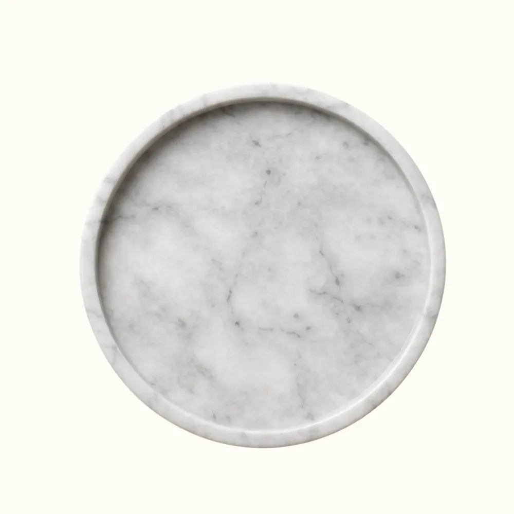 Decorative objects - Carrara Marble Plate – Decorative Tray in Natural Stone - KALU CREATIONS