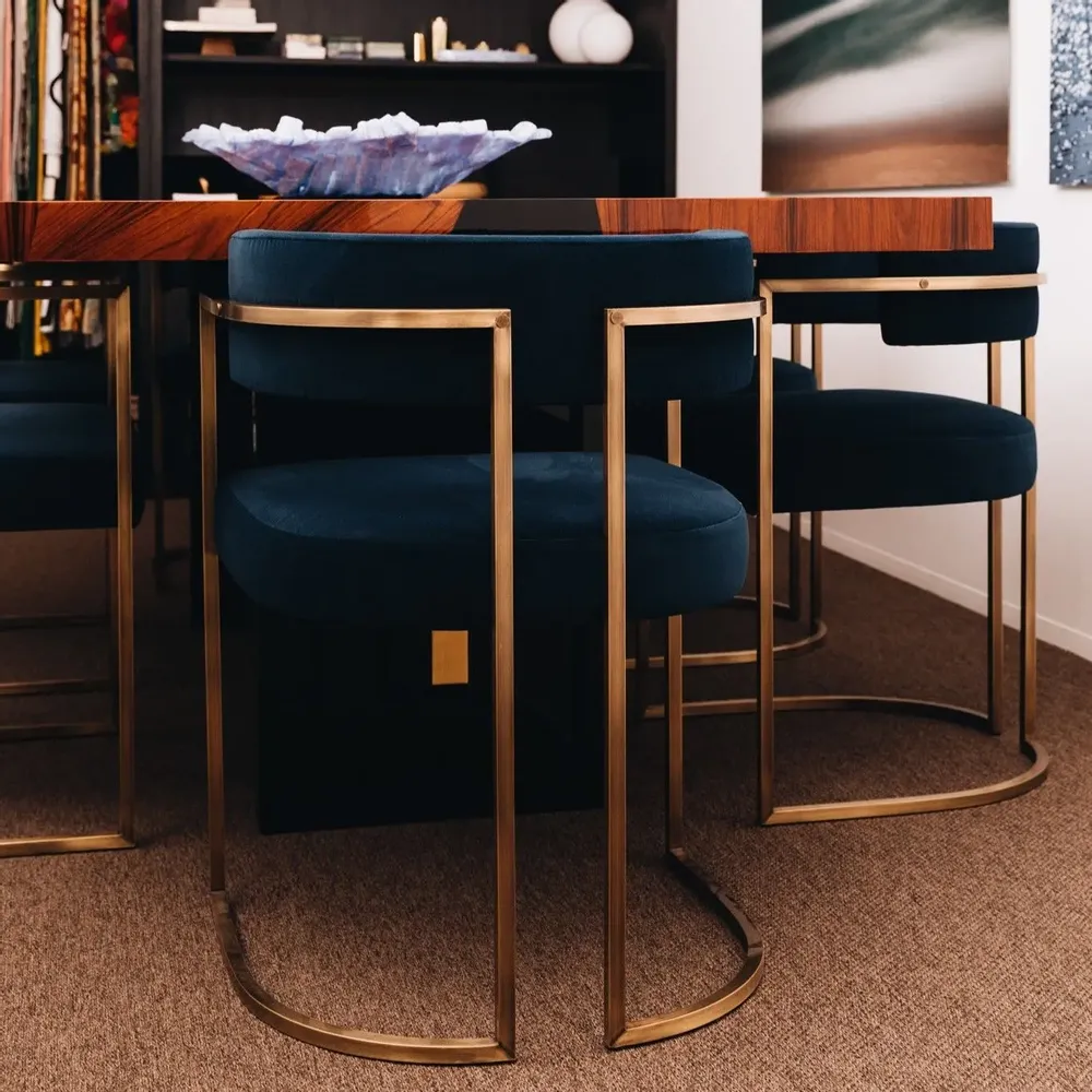 Chairs for hospitalities & contracts - Small Dining Chair JULIUS Frame Black Iron, seat fabric COM/COL option - DUISTT