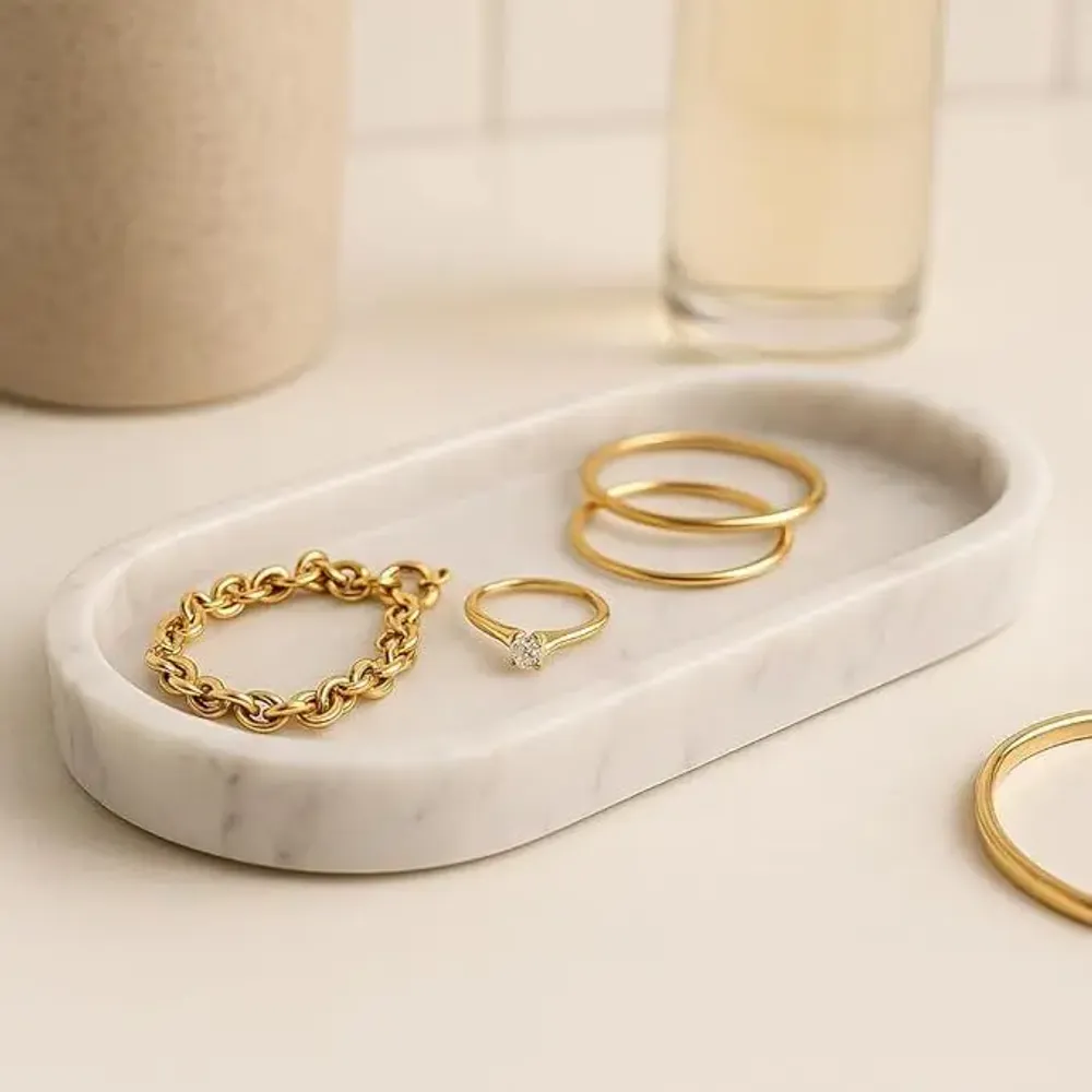 Decorative objects - Little OVO – Sculptural Decorative Tray in Marble and Travertine - KALU CREATIONS
