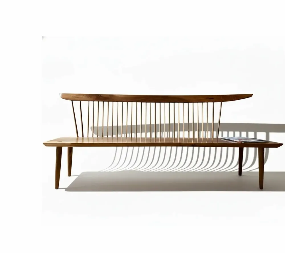 Bancs - Grand banc "Henri" en bois de noyer royal ou noyer noir - LES ATELIERS VAU FONTAINE
