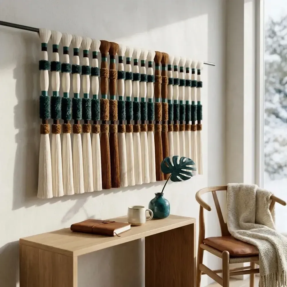 Other wall decoration - Forest Horizon: Large-Scale Handmade Modern Macrame Wall Installation - SARMAL DESIGN