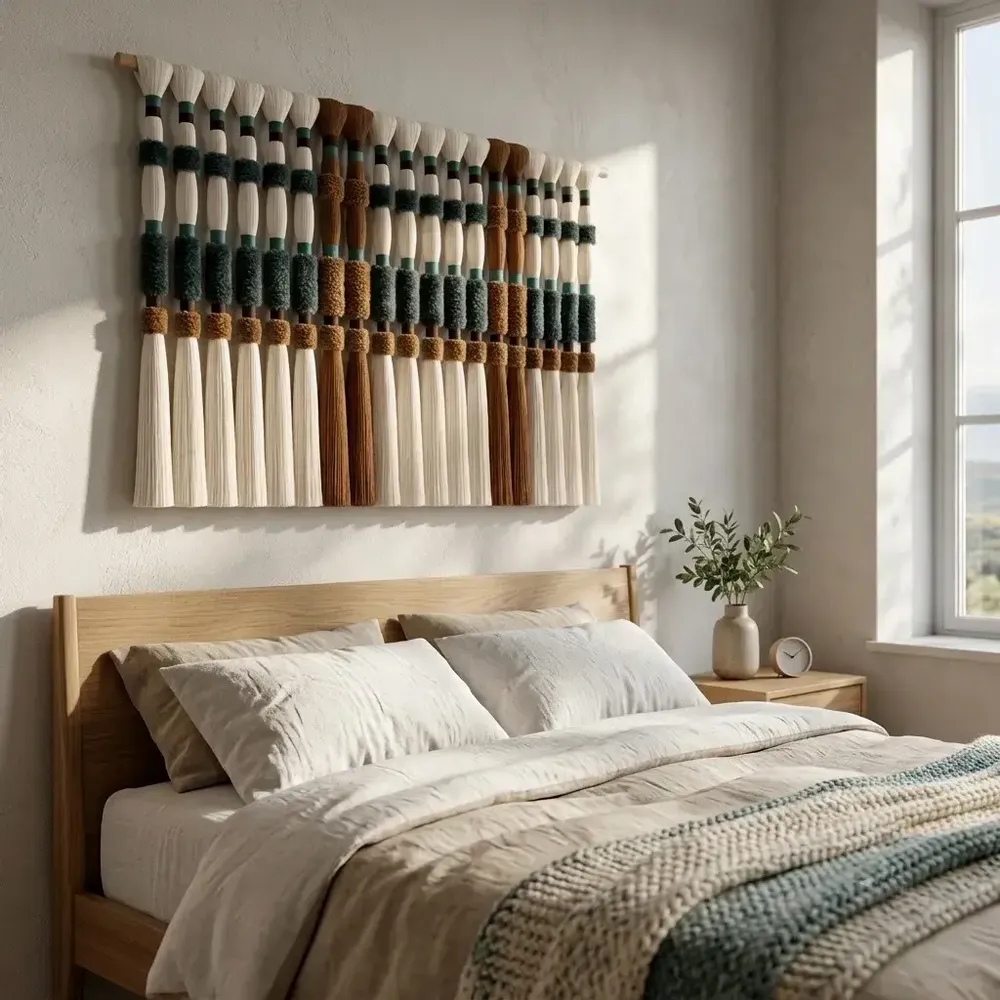 Other wall decoration - Forest Horizon: Large-Scale Handmade Modern Macrame Wall Installation - SARMAL DESIGN