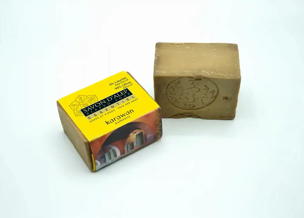 Savons - SAVON D'ALEP ESSENTIEL - OLIVE 95% & LAURIER 5% - PAR 24 - KARAWAN AUTHENTIC
