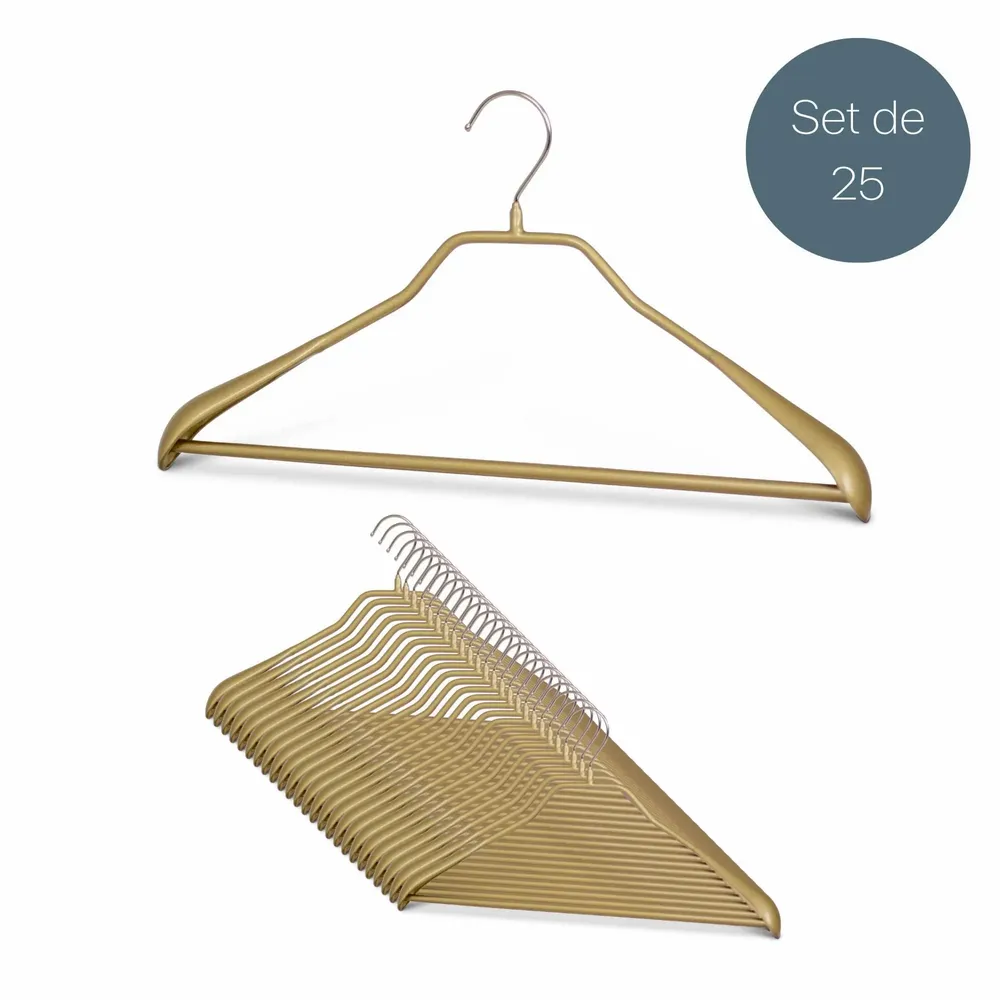 Office furniture and storage - MAWA metal hanger with shoulder extension black 42cm pack of 25 - MAWA