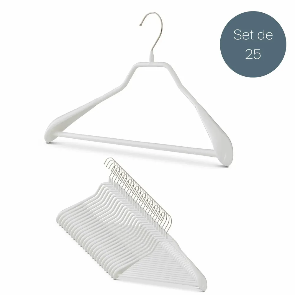 Office furniture and storage - MAWA metal hanger with shoulder extension black 42cm pack of 25 - MAWA