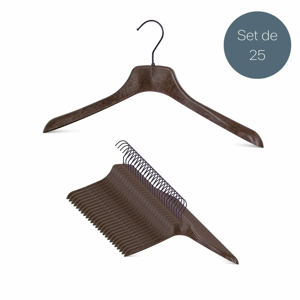 Office furniture and storage - MAWA GREEN HANGER for jackets stone grey 42cm pack of 25 - MAWA