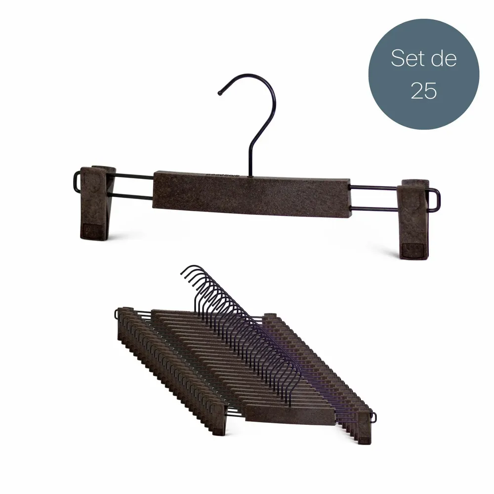 Office furniture and storage - MAWA GREEN HANGER for trousers stone grey 30cm pack of 25 - MAWA