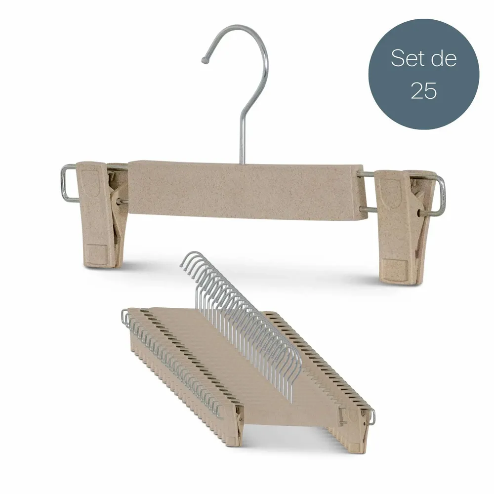 Office furniture and storage - MAWA GREEN HANGER for trousers stone grey 30cm pack of 25 - MAWA