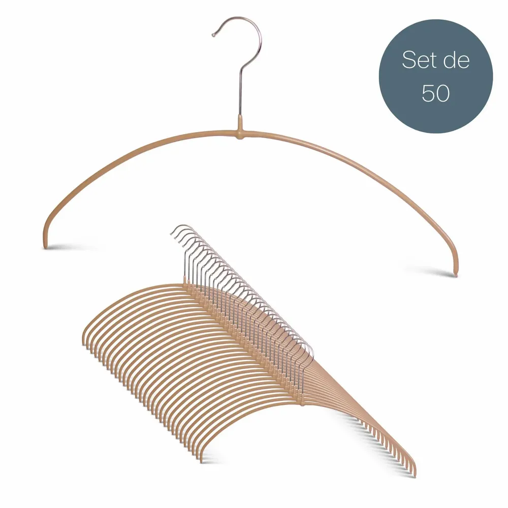 Office furniture and storage - MAWA lightweight metal hanger for tops black 40cm pack of 50 - MAWA