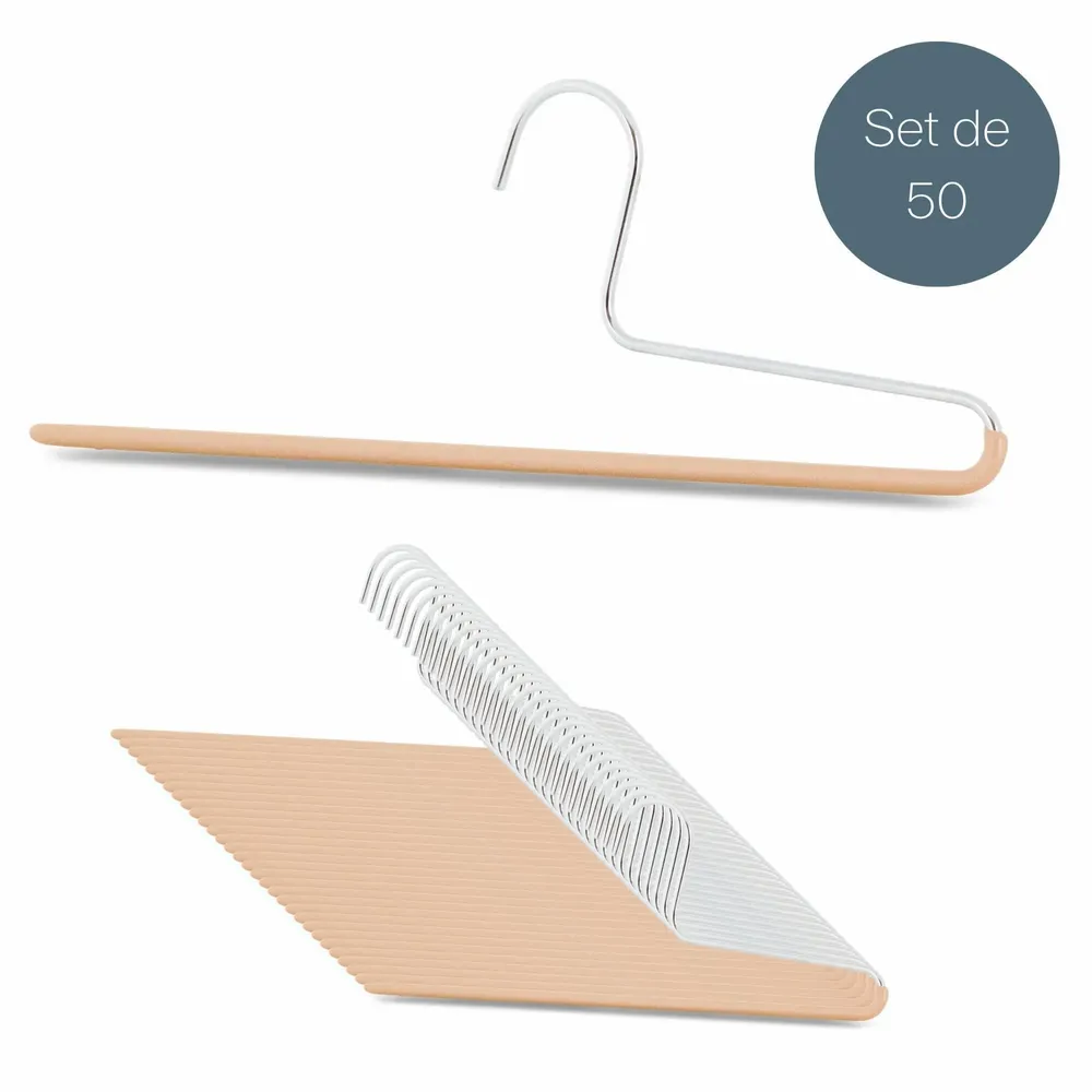 Office furniture and storage - MAWA non-slip metal trouser hanger black 35cm pack of 50 - MAWA