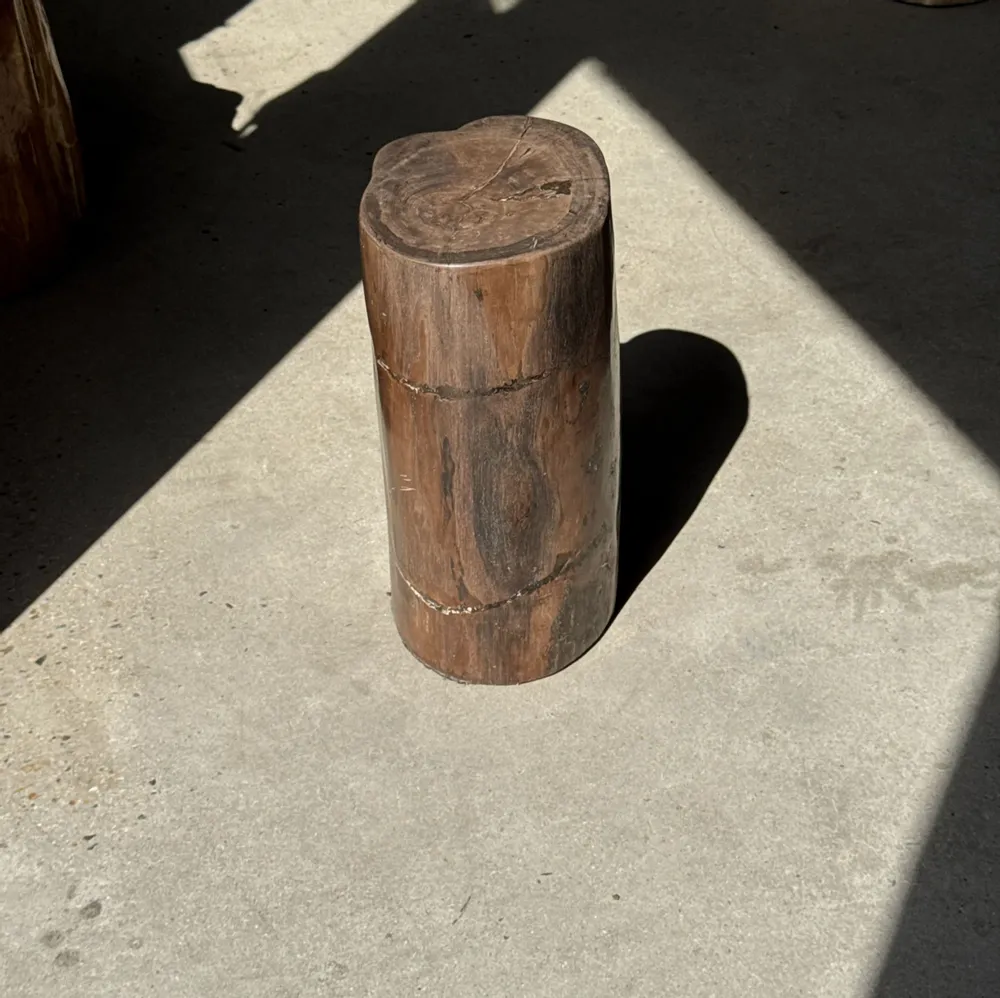 Coffee tables - Brown petrified wood side table H46 D29 - 3338 - OFFICE OBJETS