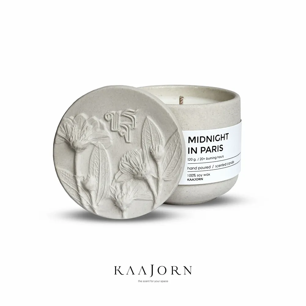 Bougies - Bougie au soja parfumée Kaajorn dans un récipient en céramique - KAAJORN
