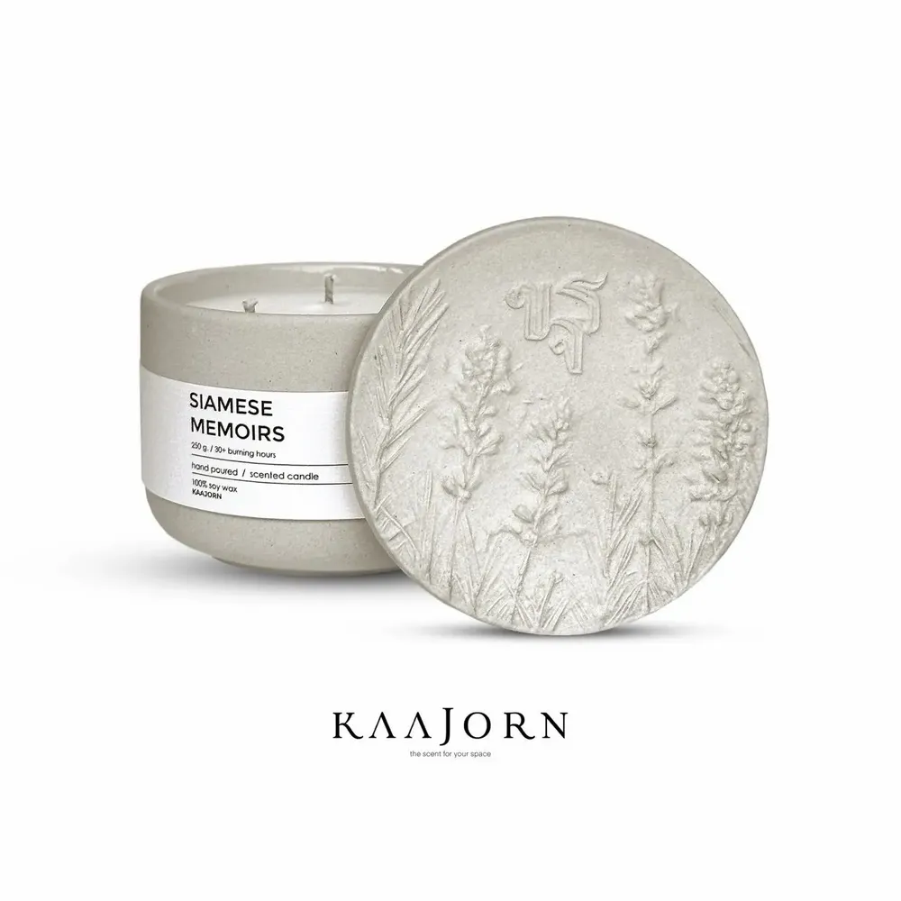 Bougies - Bougie au soja parfumée Kaajorn dans un récipient en céramique - KAAJORN